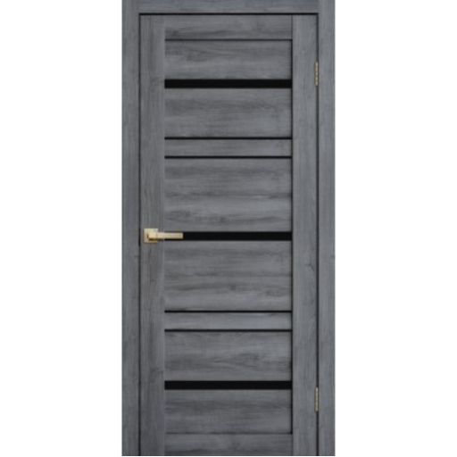 Дверь межкомнатная ламинированная Сибирь Профиль Lite doors L13 Дуб стоунвуд, стекло черное